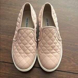 Steve Madden Pink Quilted Sneakers Slip-On Comfort
